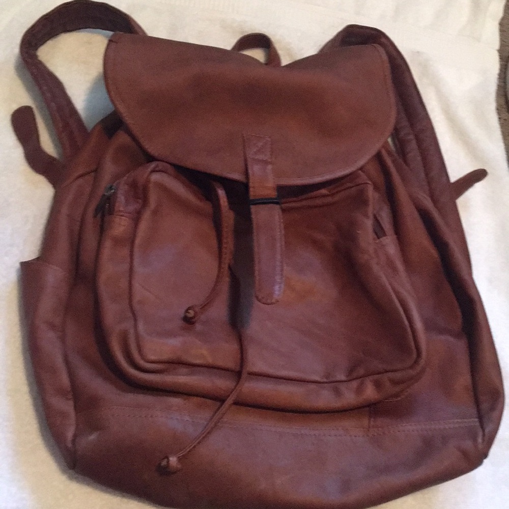 Leather backpack unisex